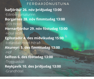 STEFNUMÓTUN FYRIR FERÐAÞJÓNUSTUNA – VINNUSTOFUR UM ALLT LAND